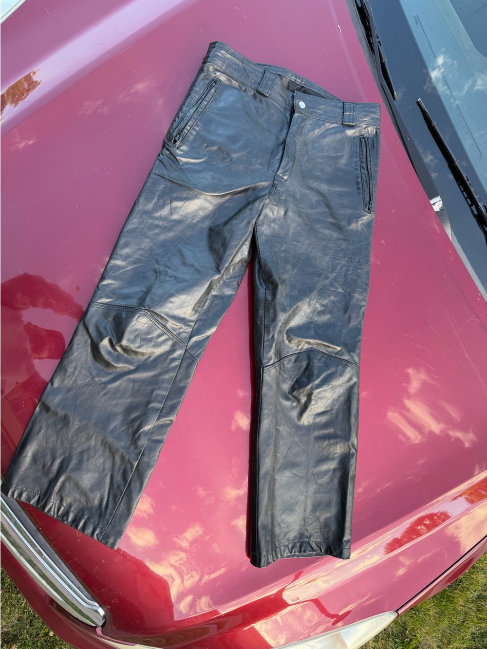 Vintage 1970's Leather Motorcycle Pants 32x30